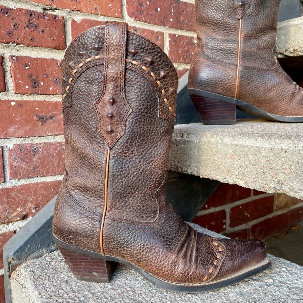 Ariat Dixie Women’s Brown Leather Cowgirl Boots Size 7B Average Width Cowboy - Picture 2 of 13